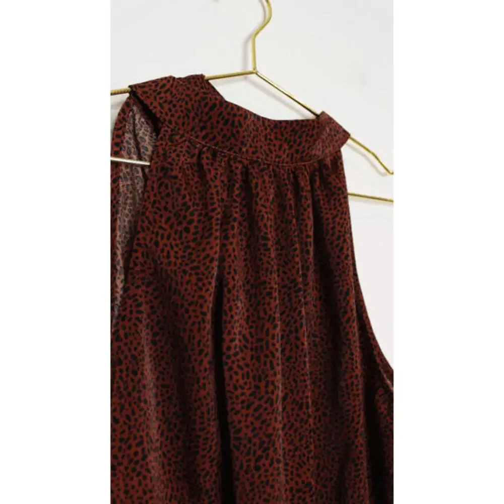 Liverpool LA Spotted High Neck Tie Bow Sleeveless Satin Blouse - Medium - Picture 3 of 3